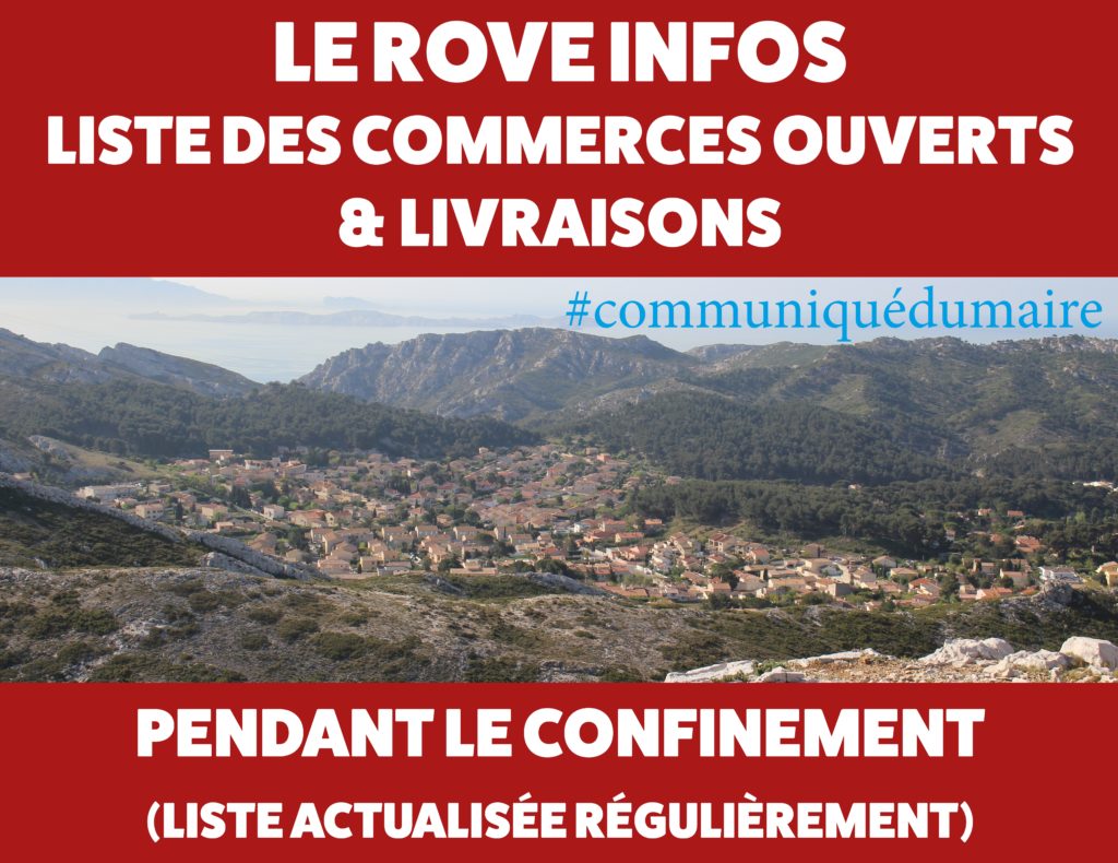 [INFOS COMMERCES OUVERTS SUR LE ROVE / LIVRAISONS] [MAJ] Le Rove